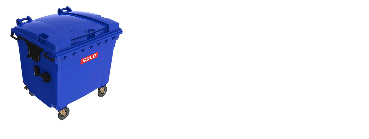 Контейнер для твердих побутових відходів 1100л SULO, плоска кришка, синій